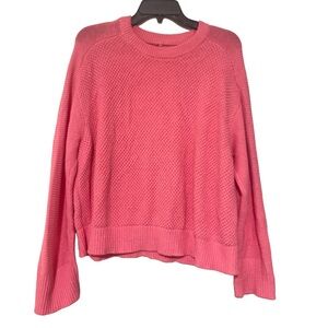 LOFT Slouchy Pink Cable Knit Cute Comfortable Sweater - Size L